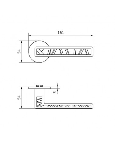 ORIGINAL door handle on round plate Skeleton - designer handle