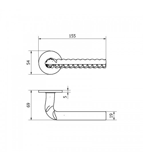 Original futuristic Rocksor door handle - designer handle colour 3