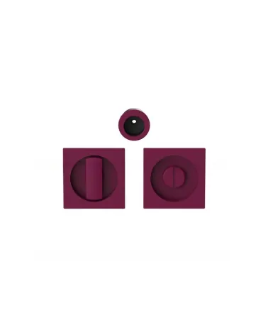Moon One sliding door handle with privacy lock in burgundy purple colour - designer handle