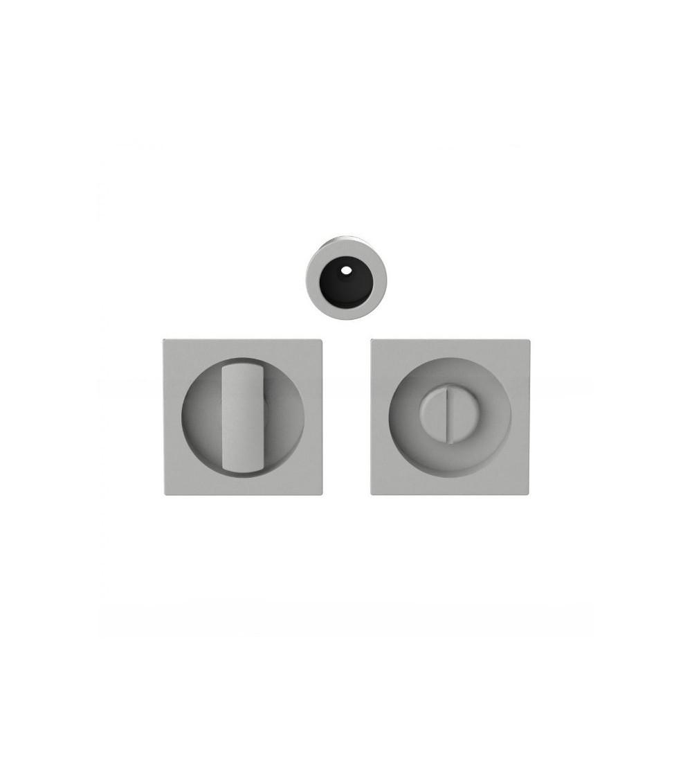 Moon One Silver Sliding Door Handle with Lock - Designer Handle