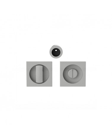 Moon One Silver Sliding Door Handle with Lock - Designer Handle