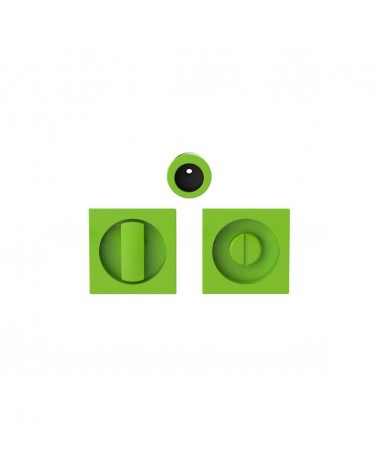 Moon One Lime Green Sliding Door Handle with Lock - Designer Handle
