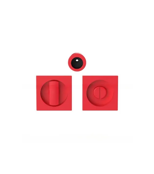 Moon One Strawberry Red Sliding Door Handle with Lock - Designer Handle