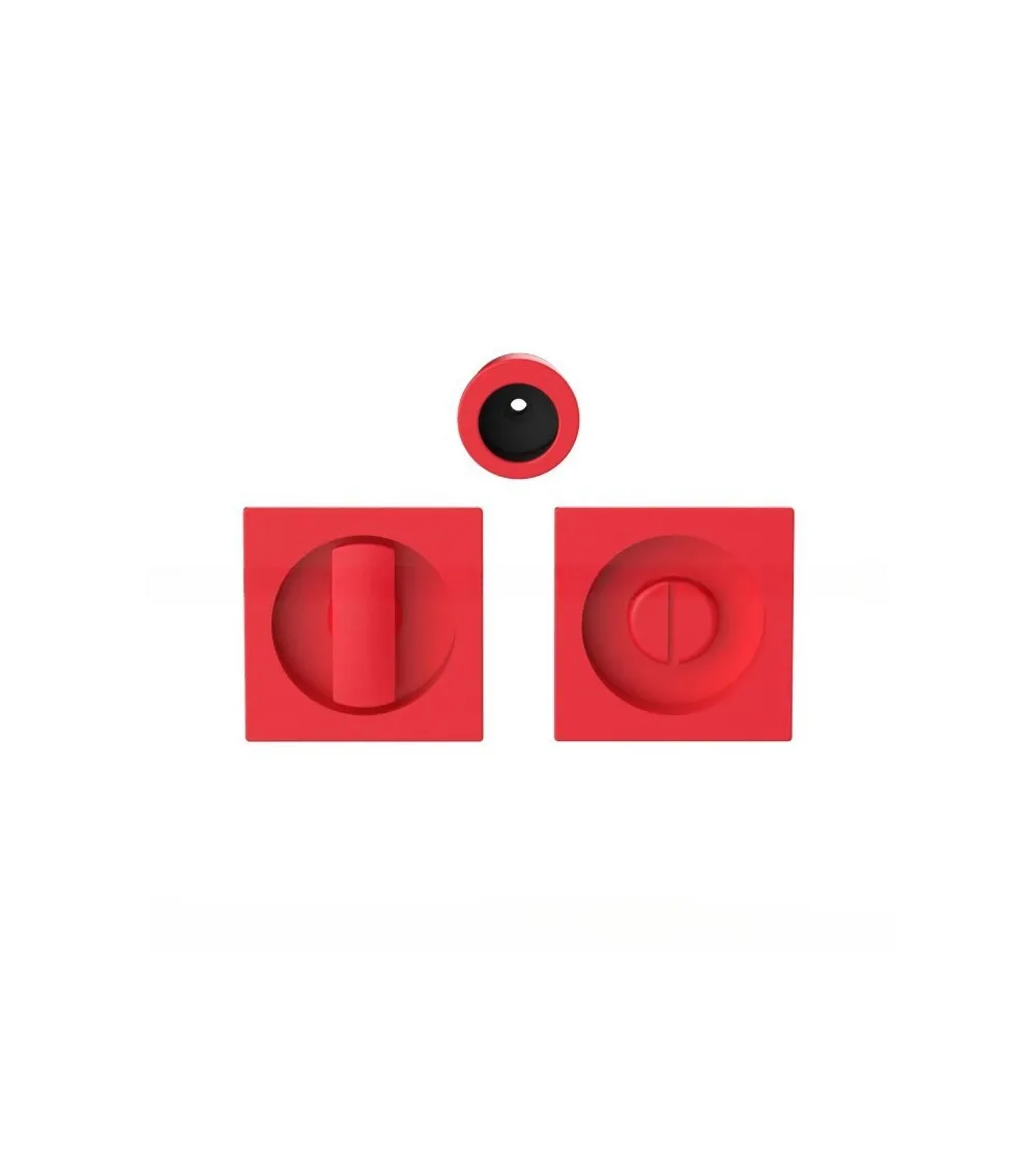Moon One Strawberry Red Sliding Door Handle with Lock - Designer Handle
