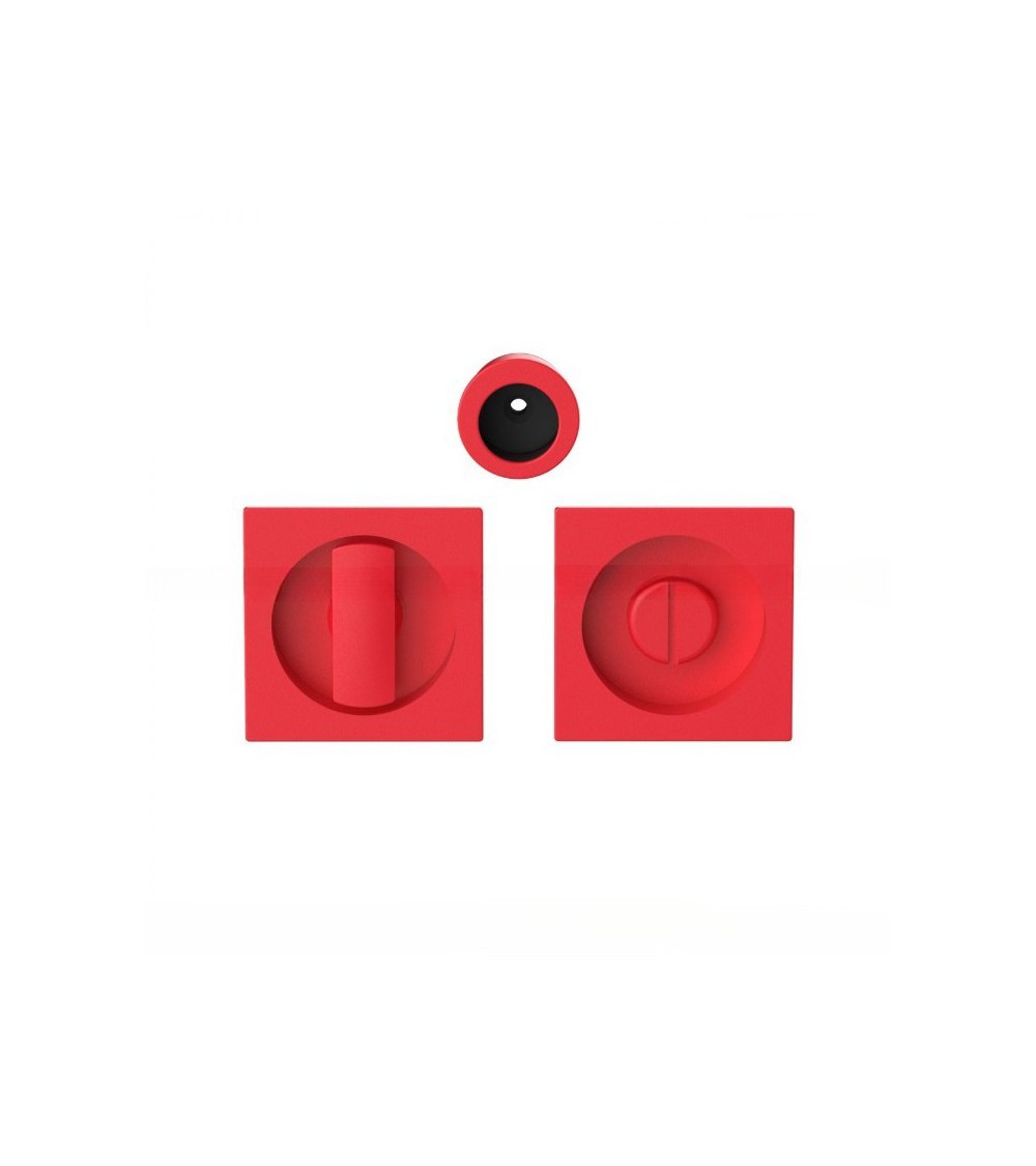 Moon One Strawberry Red Sliding Door Handle with Lock - Designer Handle