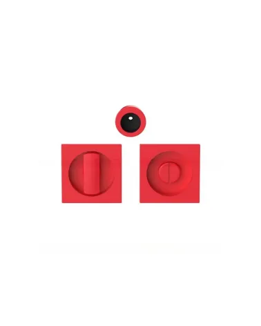 Moon One Strawberry Red Sliding Door Handle with Lock - Designer Handle