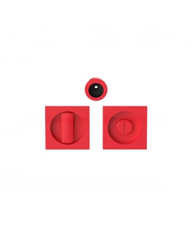 Moon One Strawberry Red Sliding Door Handle with Lock - Designer Handle