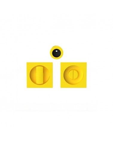 Moon One Lemon Yellow Sliding Door Handle with Lock - Designer Handle