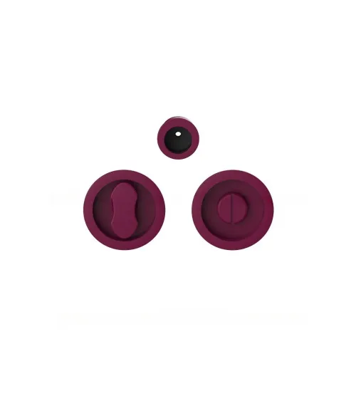 Moon One privacy lock sliding door handle in burgundy purple - designer handle