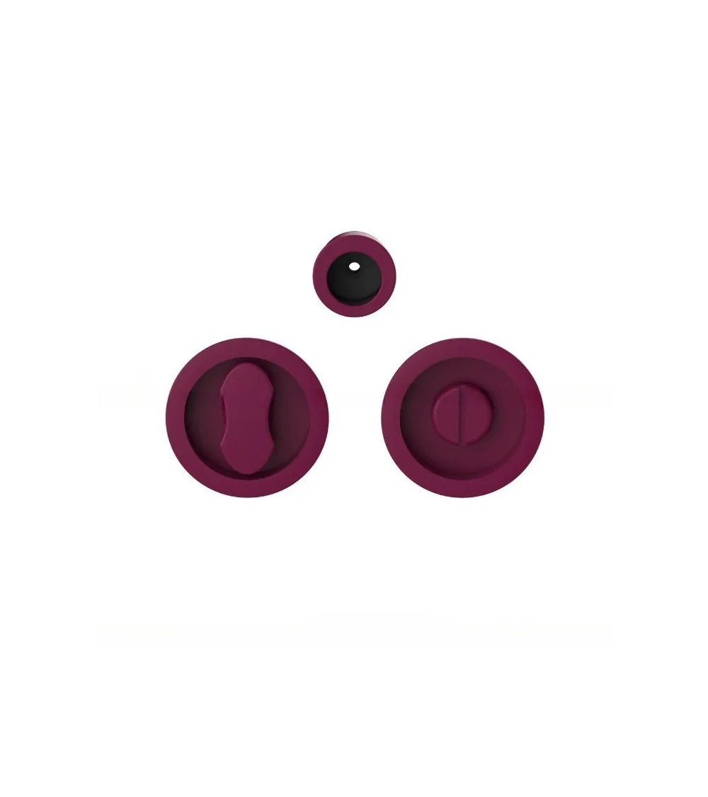 Moon One privacy lock sliding door handle in burgundy purple - designer handle