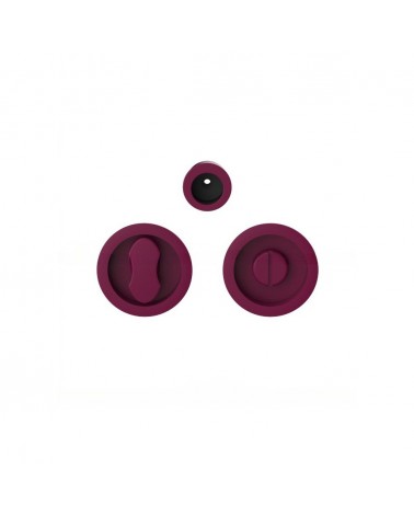 Moon One privacy lock sliding door handle in burgundy purple - designer handle