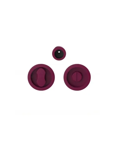 Moon One privacy lock sliding door handle in burgundy purple - designer handle