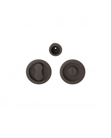 Moon One privacy lock sliding door handle in brown - designer handle