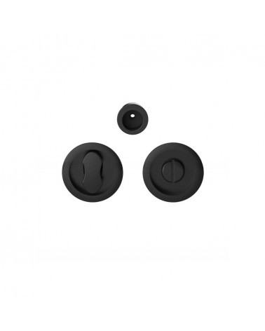 Moon One privacy lock sliding door handle in black - designer handle