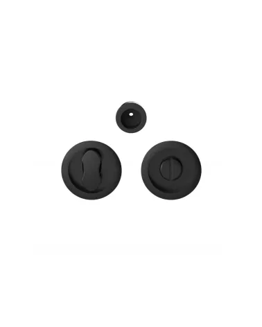 Moon One privacy lock sliding door handle in black - designer handle