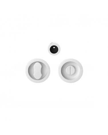 Moon One privacy lock sliding door handle in white - designer handle