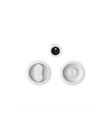 Moon One privacy lock sliding door handle in white - designer handle