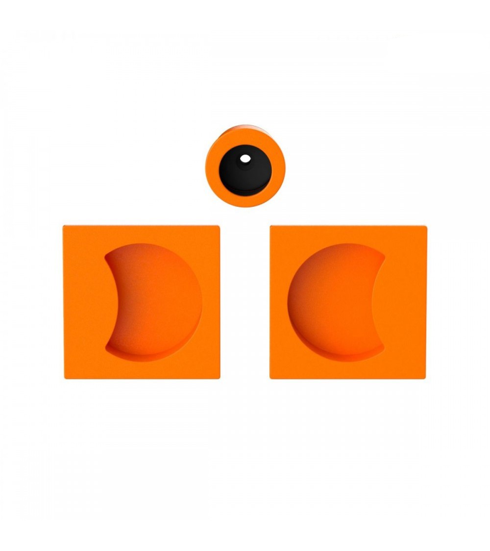 Sunset orange sliding door handle Moon One designer handle