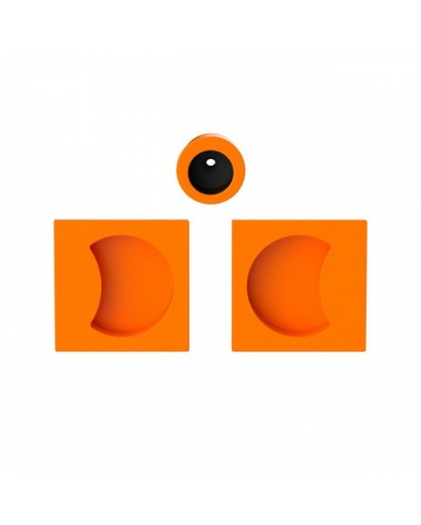 Sunset orange sliding door handle Moon One designer handle