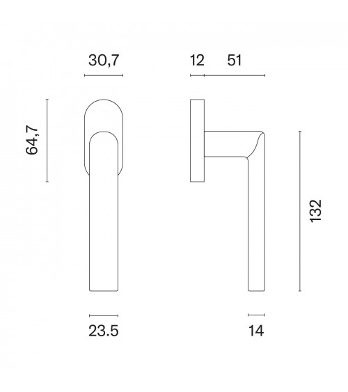 SILENA polished chrome window handle designer handle