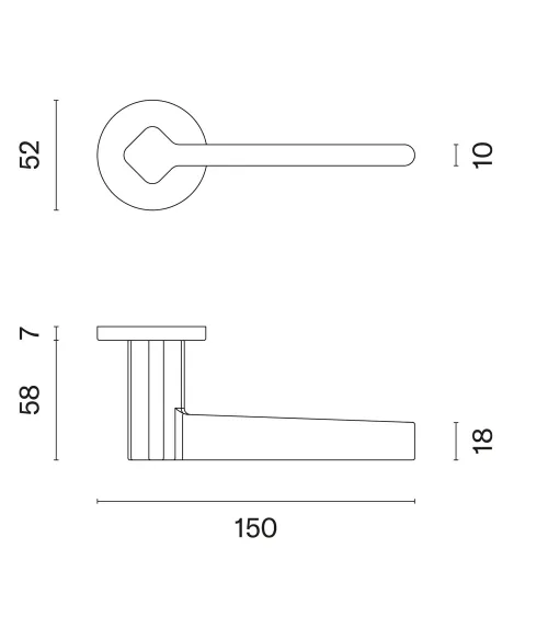 NINFEA round plate door handle design hardware