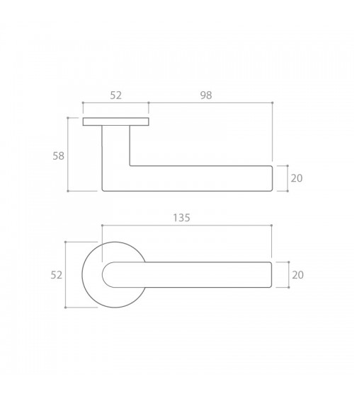 Anthracite door handle ELLO - designer handle