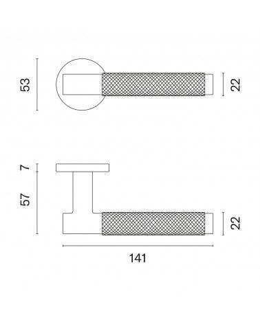 MOLINIA door handle with dimensions