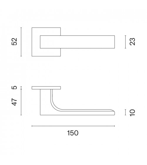 ALISSO satin chrome door handle designer handle
