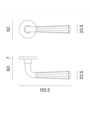 MARIGOLD door handle with dimensions