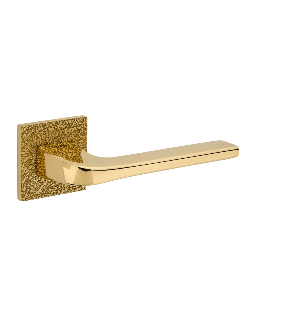 Textured style door handle TUPAI 4007-T3 designer handle polished gold colour