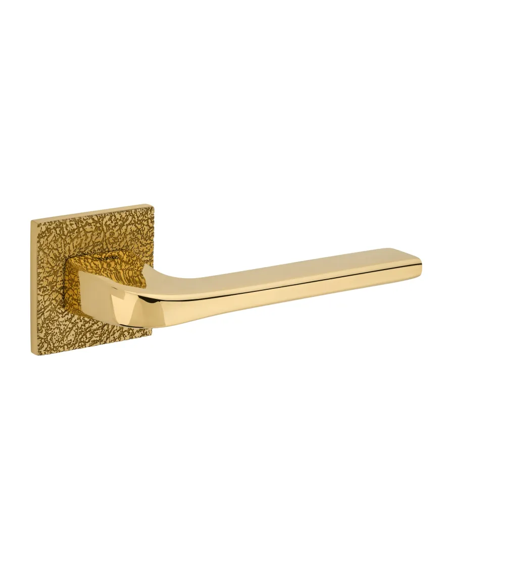 Textured style door handle TUPAI 4007-T3 designer handle polished gold colour
