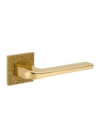 Textured style door handle TUPAI 4007-T3 designer handle polished gold colour