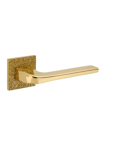 Textured style door handle TUPAI 4007-T3 designer handle polished gold colour