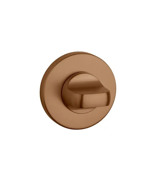 Round escutcheon set with WC or bathroom privacy turn in copper finish