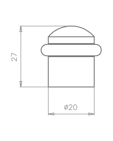 TUPAI 115 door stop with dimensions