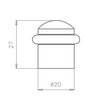 TUPAI 115 door stop with dimensions