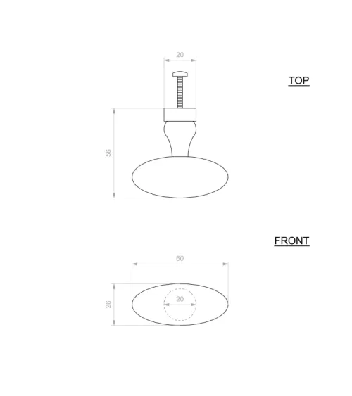 COP254 brass furniture knob - designer handle
