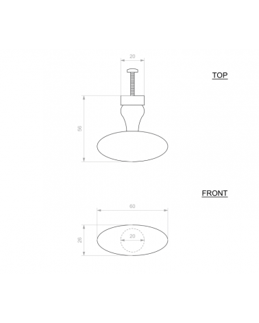 COP254 brass furniture knob - designer handle