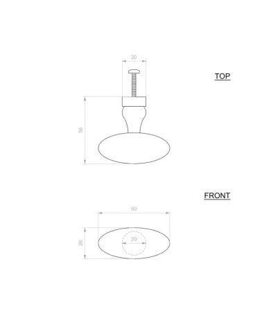 COP254 brass furniture knob - designer handle
