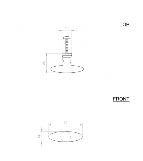 COP294 brass furniture knob - designer handle