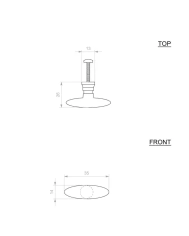 COP294 brass furniture knob - designer handle