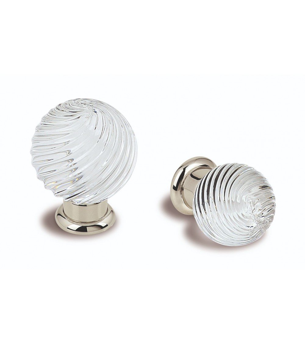 2 Salice Paolo ASTER glass furniture knobs on white background