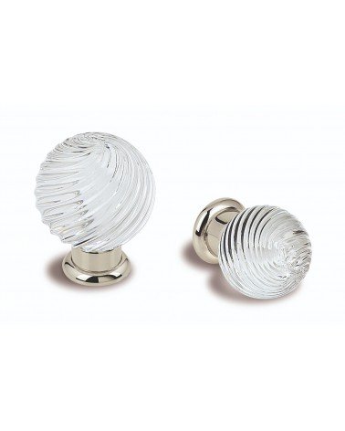 2 Salice Paolo ASTER glass furniture knobs on white background