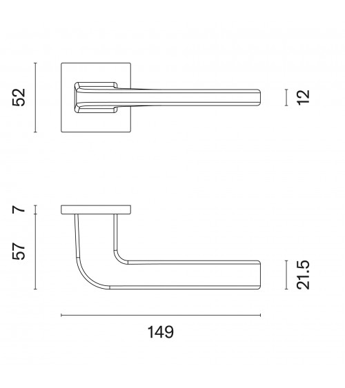 Satin chrome ISMENA door handle designer handle