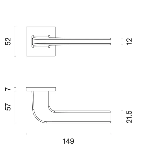 Matt gold ISMENA door handle designer handle