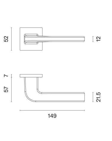 ISMENA door handle with dimensions