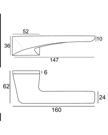 Satin chrome door handle VS LIVORNO concealed - design handle