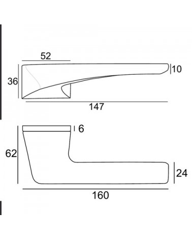 Satin chrome door handle VS LIVORNO concealed - design handle
