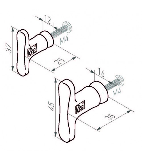 Bronze furniture handle PBU - design handle