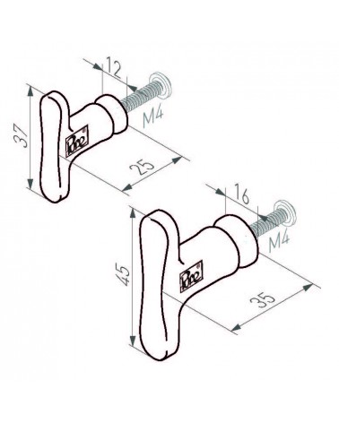 Bronze furniture handle PBU - designer handle